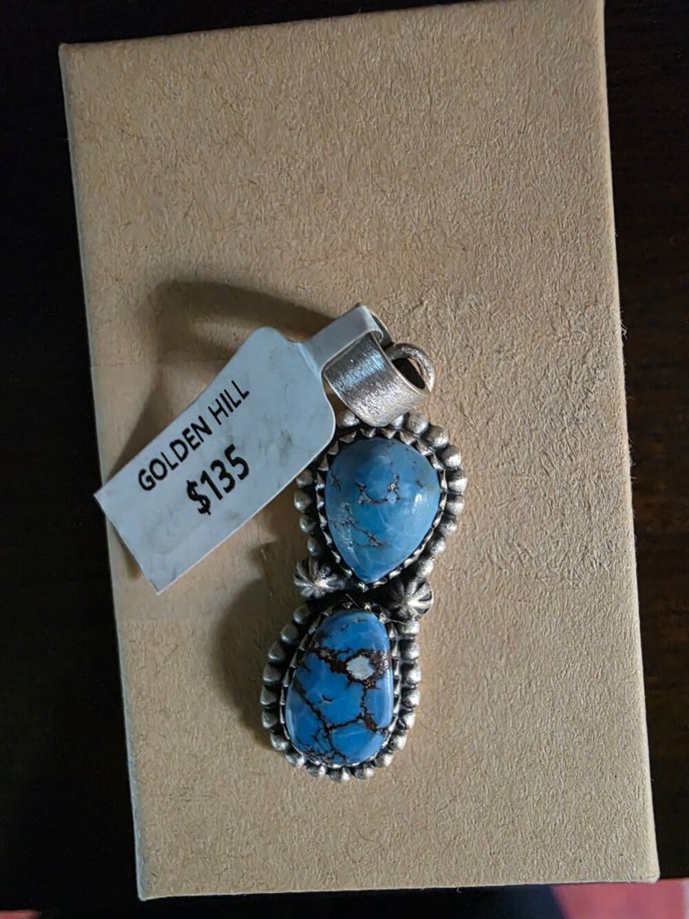 NWT-Natural Golden Hill turquoise pendant